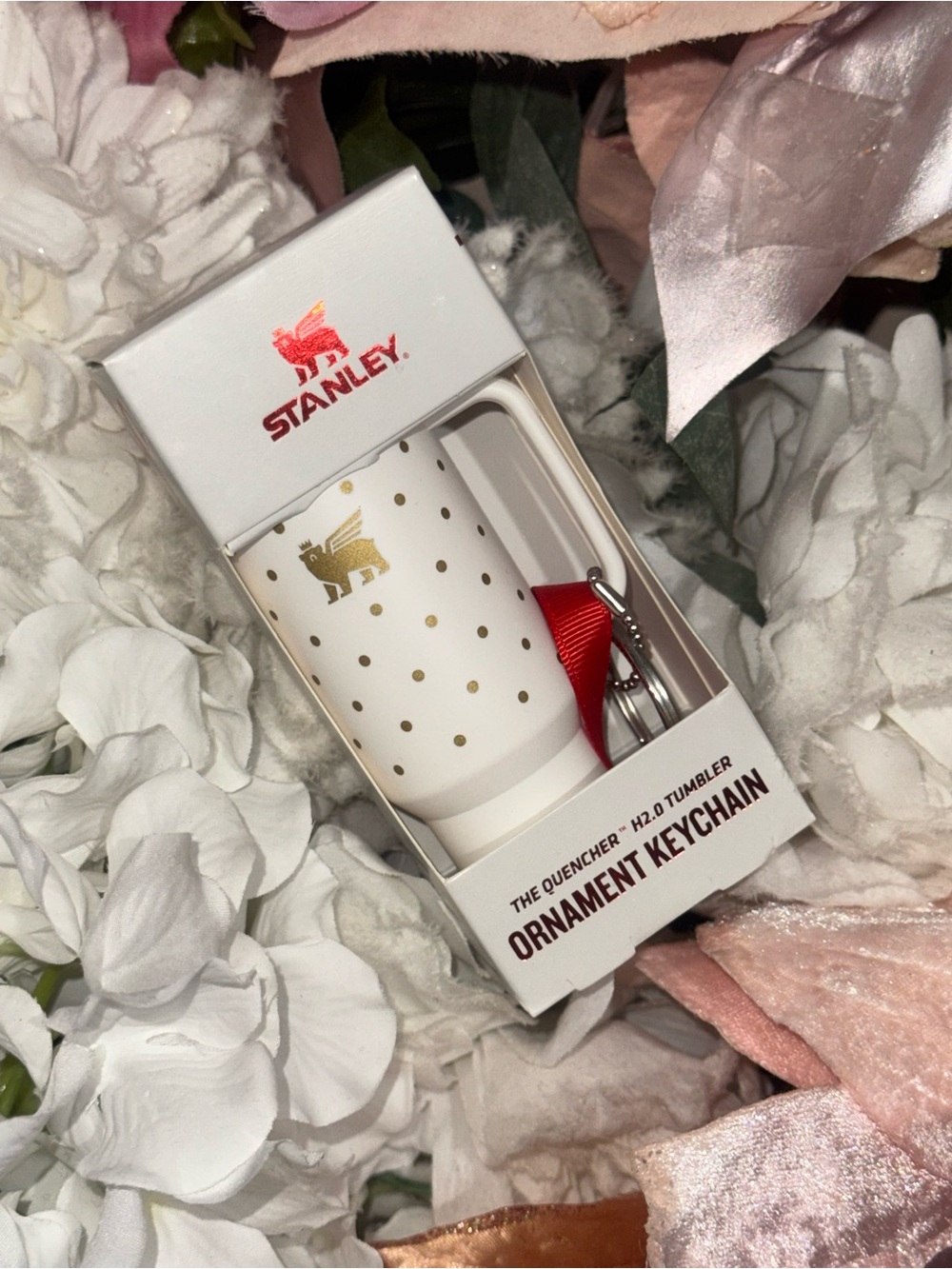 ***Stanley Ornament Keychain Frost Polka Dots Target Exclusive***